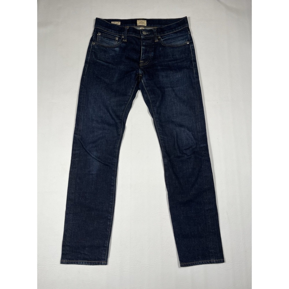 J. Crew 484 Selvedge Jeans Mens 29x30 Blue Dark Wash Tapered Denim
